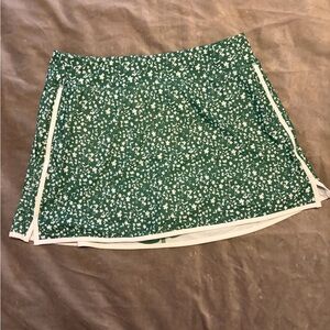 Green Floral Skort